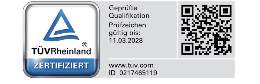 TÜV Rheinland Prüfzeichen — Geprüfte Qualifikation